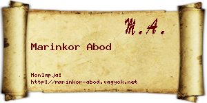 Marinkor Abod névjegykártya